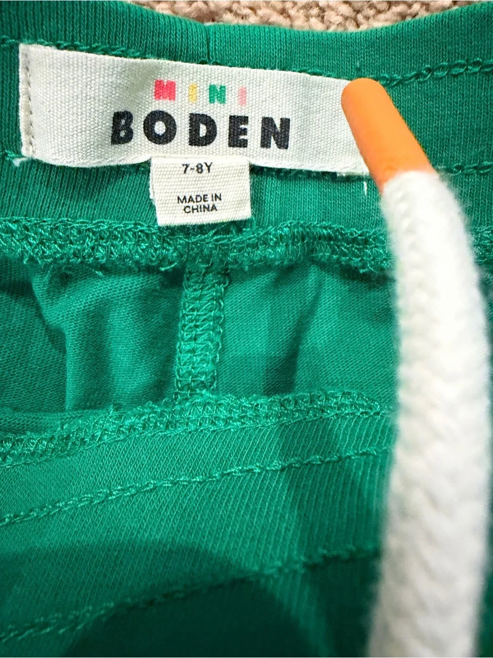 Mini Boden Blue Top and Green Animal Patch Shorts